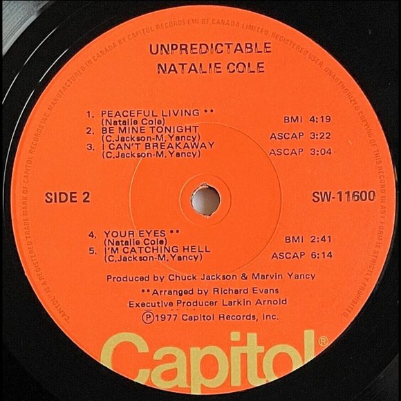 Natalie Cole UNPREDICTABLE  Record Album 1977 CANADA 1st Ed. 45Yrs! RARE VINTAGE - Picture 6 of 8